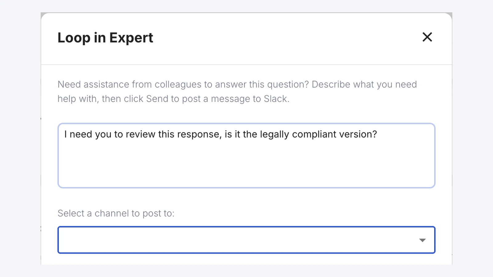 A low-confidence answer routed to a subject matter expert